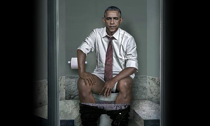 world leaders, barack obama, angela merkel, duty, toilet, artist show, daily basis, papha, usa, russian, putin, germany, united kingdom,